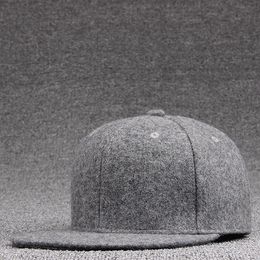 s adulte Top qualité laine feutre casquettes hiver Hip Hop Bboy plat casquette à visière solide planche à roulettes chapeau hommes laine Baseball chapeaux 230515