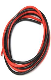 Conjuntos de cables s ampS eléctricos 1 Negro 1 metro Silicio rojo 12 14 16 22 24AWG Cable de alambre de gel de sílice de silicona suave resistente al calor5085722