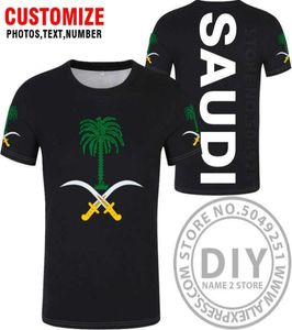 S Arabia T-shirt Diy Nom de nom personnalisé SAU Tshirt Nation Flag SA Arabe Arabe Islam Arabian Country Print Text Vêtements X7270628