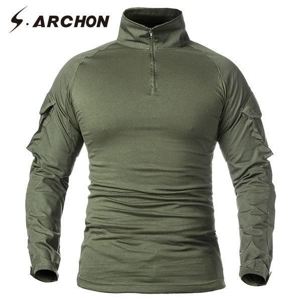 T-Shirt tactique à manches longues pour hommes, uniforme de Combat de soldat SWAT, chemises de Fitness, T-Shirt respirant de l'armée de Paintball