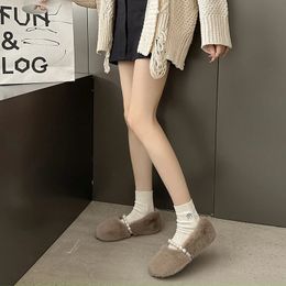S Femmes d'automne et hiver Warm Wear Flat Frothed Lazy Girl Coton Shoes Shoe