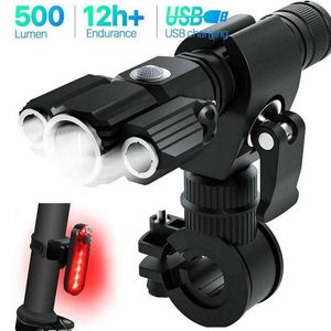 S Bicycle 3 LED -voorste set USB -oplaadbare slimme inductie MTB Bike Lamp Cycling Flashlight Bike Accessories 0202