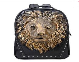 S marque sac rue Toufeng 3D stéréo tête de lion sacs de voyage animaux marée personnalité actuelle rivet sac mode créative étudiant2398534