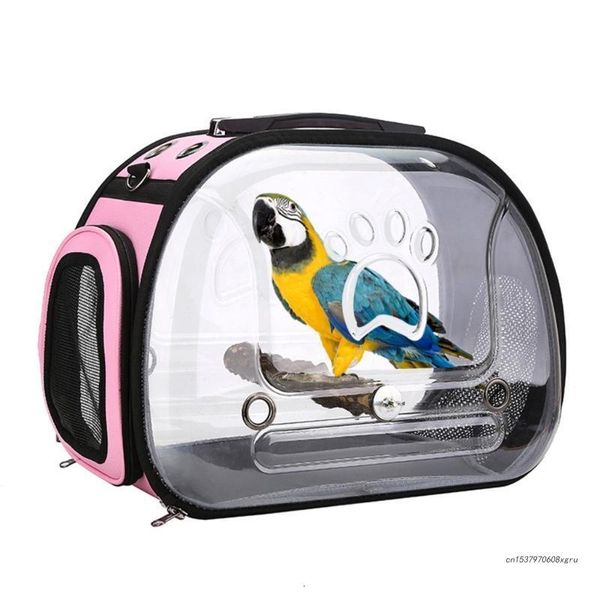 s Respirant Oiseau Sac À Dos Portable Perroquet Transparent Cage Pet Voyage Boîte Cage Grands Grands Oiseaux En Plein Air Maison Perroquets 230516