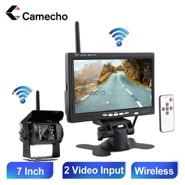 Camecho Car Monitor 7 pouces TFT LCD Display Wireless Backup Camera Monitor pour Bus Car Rearview Home Surveillance Camera Monitor L230619