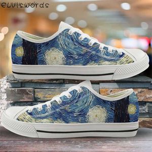 S toile chaussures basses femmes Vincent van Gogh nuit étoilée printemps été baskets pour jeunes filles chaussures plates décontractées L230518