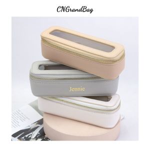 S Cases Lettres personnalisées Coloré Classique Saffiano Portable Voyage Clair PVC Cosmétique TPU Lavage Maquillage Brosse Sac De Rangement Cadeau 221205