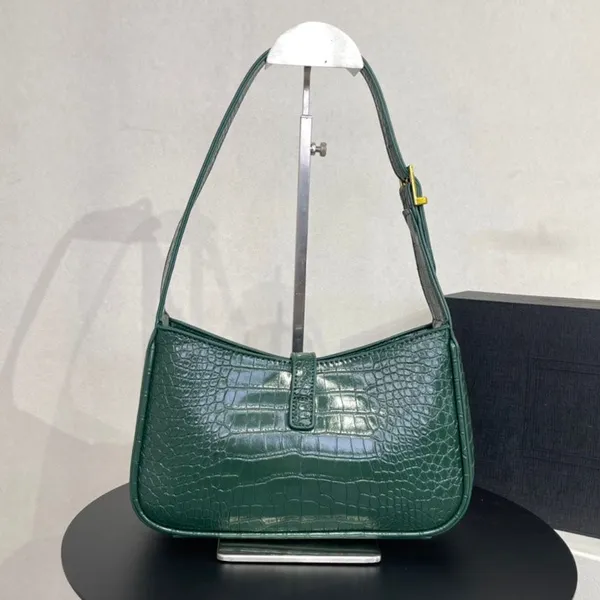 Bolso S Cleo para mujer, bolso y bolso de cuero para hombre, bolso de mano blanco para hombre, bolso Hobo de diseñador, bolso cruzado con patrón de cocodrilo