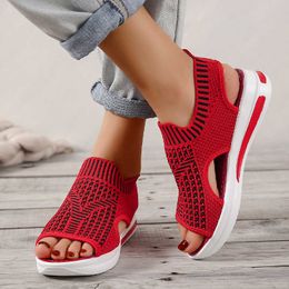 S Comfort Summer Women Chaussures Plus taille Sport Casual Beach Bedge Plateforme Roman Sandales Roman T f Hoes Ummer Port Andals