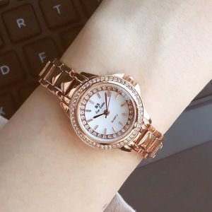 s Crystal Dames Volledige Horloges Lady Shining Jurk Horloge Rose Gouden Armband Polshorloge Dames Diamond Horloge 210527