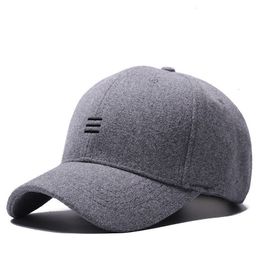S Dad Winter Headwear Male Warm vilt Sportpap Man Big Size Wool Baseball Hats 5560cm 6065cm P230816
