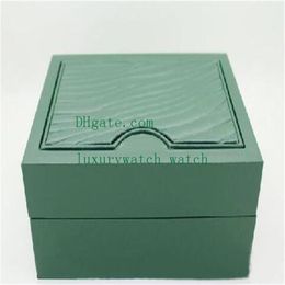 S Dark Green Watch Boxes Gift Case For Watches Booklet 114060 116618 Kaart en papieren 0 8kg Box Top Quality306Z