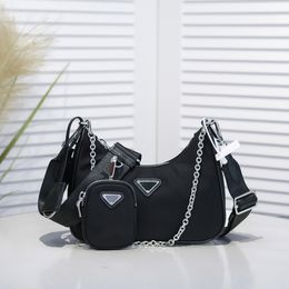 S Designer 2005 Hobo Nylon 3 Pièces Sacs Épaule Bandoulière Sac Sacs À Main Vente Sac À Main Femme Top Qualité Chaîne Toile Mode Portefeuille Sac