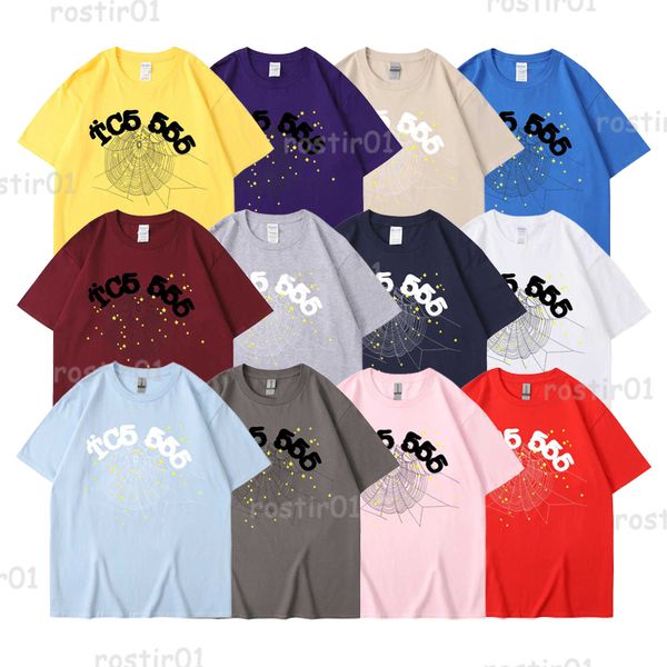 S Designer Mens Shirt Pink Thug Sp5der 555555 Graphique Web Modèle Coton H2y Style Tees Hip Sweatshirts S-2xl