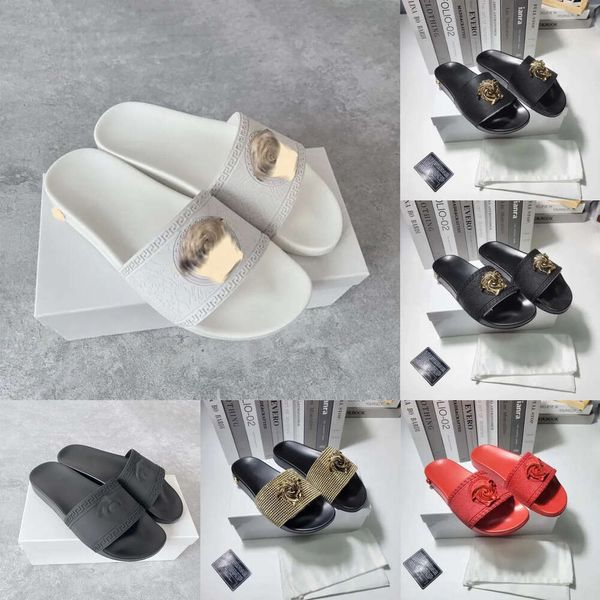 S Slippers Slippers New Fashion Classics Palazzo Sandale Casual Shoe Mule Mens Womens Sandale Sliders Metal Slipper Summer Platform Flat Slide Wholesale