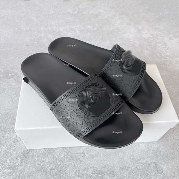 S Slippers Slippers New Fashion Classics Palazzo Sandale Casual Shoe Mule Mens Womens Sandale Sliders Metal Slipper Plateforme d'été Flat Slide Wholesale 37