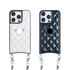 S Designers Dames Trendy Plaid Telefoonhoesje iPhone 14 13 12 11 Pro Max X Xs Xr Plus Klassiek Zwart en Wit