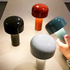 s Dropship Mushroom Lámpara de mesa Carga USB Portátil Inalámbrico Táctil Italiano Escritorio Decoración Dormitorio Luz de noche Regalo HKD230628