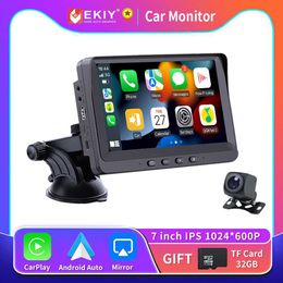 s EKIY 7 pouces moniteur de voiture sans fil appliquer Carplay Android Auto voiture multimédia lecteur vidéo écran tactile prise en charge caméra arrière FM AUX L230619