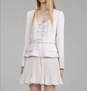 S-elf-Port-rait dames polyester getailleerde jurk mini-jurk wit