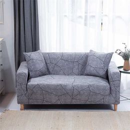 S-Emiga Gedrukte Sofa Covers voor Woonkamer Elastische Stretch SnowCover Sectional Corner 1/2/3 / 4-SEABER 211207