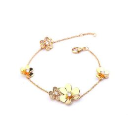 S Fanjia – Bracelet trèfle à cinq fleurs du même Style, conception de Niche légère, Tiktok, ornements de main exquis de haut niveau, Bracelet ame tyle