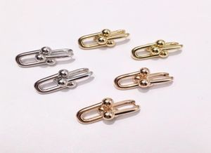 s fashion titanium stalen sieraden burst chain ring oorbellen 2 sectie U-keten oor nail1705781