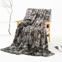 S Faux Fur Throw PV Slaap voor bedbank Super zachte lichtgewicht luxueuze gezellige warme donzige pluche deken W0408