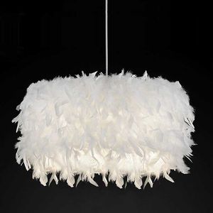 s Feather Shade Droplight Lampe Pendentif Romantique Onirique 25/30/40 / 45CM E27 Base Chambre LED Plafonnier Fil longueur 1.3m 0209