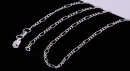 S Fijne 925 Sterling Silver ketting 2mm 1630quot Classic Curb Chain Link Italië man vrouw ketting 15pcslot5184595