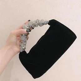 S Fold poignée velours sac à main femmes luxe doux carré pochettes femme Chic Designer sacs à main de haute qualité 240301