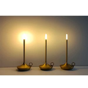 S voor slaapkamer draadloos aanraakkamperen Candle Creative Lamp Oplaadbare USB-C Deskbar Table AA230421