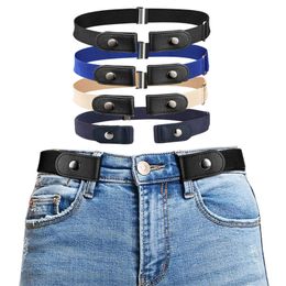 S para mujeres pantalones de jeans hebillas sin hebilla cintura elástica para hombres gota de cinturón invisible 220624