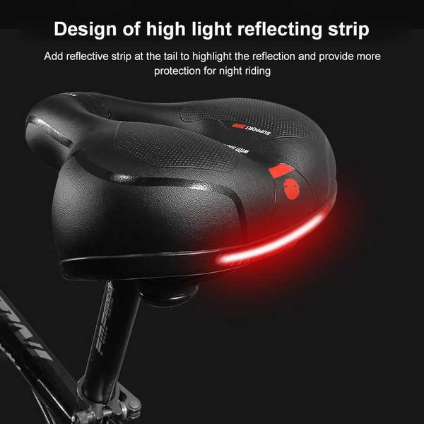 S Gel Bicicleta Hombres Mujeres engrosan MTB Ciclo de carretera Saddle Hollow Hollow Breathable Water Impermeable con Light Soft Cycling Bike Asiento 0131