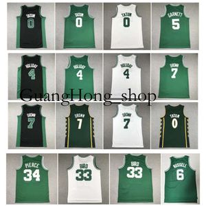 S GH Jayson Tatum Jaylen Brown Celtices Basketball Jersey Jrue Holiday Bill 6 Russell Larry 33 Bird Kevin Garnett Paul Pierce Mitch Ness