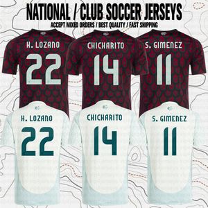 S.Gimenez G.Ochoa H.Lozano E.Alvarez Chicharito Mexico Nationale ploeg Thuis uit Fans Spelerversie Voetbalshirt Voetbalshirts