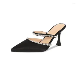 S Heel Sandales en or mince femme cm talons hauts noirs en ramine pointu de chaussures d'été chaussure Rhinetone 905 sandale 5 s ummer hoes hoe andal