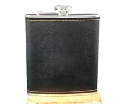 S Acier inoxydable de haute qualité 9 oz Flask en cuir Whisky Bouteille de vin rétro Rétro-graveur alcool Flagon avec cadeaux en boîte 3569195