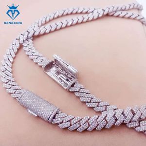 S Hiphop sieraden Iced Out 15 mm ketting Moissanite Diamond Rose Gold Cubaanse schakelketting