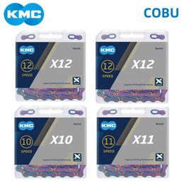 S KMC COBU X10/X11/X12 Aurora Color 116L118L/126L Mountain Road Bike Oil Slick Shifting Performance Bicycle Chain 0210