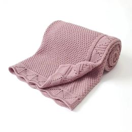 S tricoté né de swaddle wrap berceau courtepointe super doux pour enfant en bassin infantil canapé-littorage couvertures de couchage 10080cm 231222