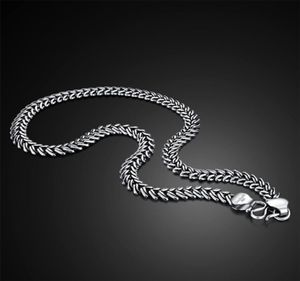 S Korea Vintage 100 925 Sterling Silver Men Pendant ketting 10 mm 18 26 inch ketting mode punk hiphop sieraden9774458