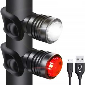 s LED Vélo USB Charge Avant Arrière Feu Arrière Batterie 3 Mode Lumière Vélo Lampe Vélo Accessoires 0202