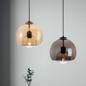 S LED Glazen hanglamp Modern E27 Kroonluchter voor levende eetkamer keuken slaapkamer Noordse plafond opknoping 0209