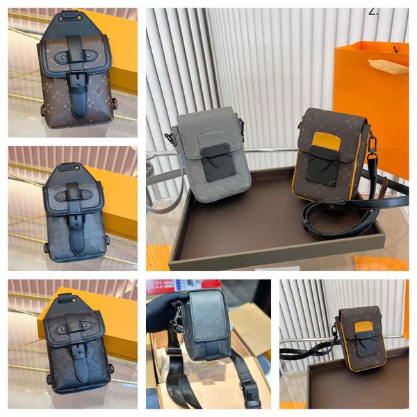 S-LOCK Sling Bolso de hombro CARTERA VERTICAL USABLE Bolso para teléfono Diseñador Bolso cruzado para cheques Mujeres hombres Mini monedero Tarjeta Monedero Señora Adecuado DOBLE BOLSA PARA TELÉFONO