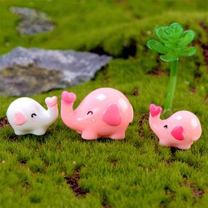 S Liefde Kleine Olifant Mini Hars Handwerk Miniatuur Fairy Tuin Decoratie Mos Terrarium Micro Landschap Figurine Desktop Accessoire DH8500