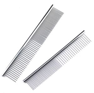 S M L Size Professionele Pet Dog Grooming Combs Tools met afgeronde uiteinden roestvrijstalen tanden verwijderen druppels knopen lange en korte haired honden kat SN4468