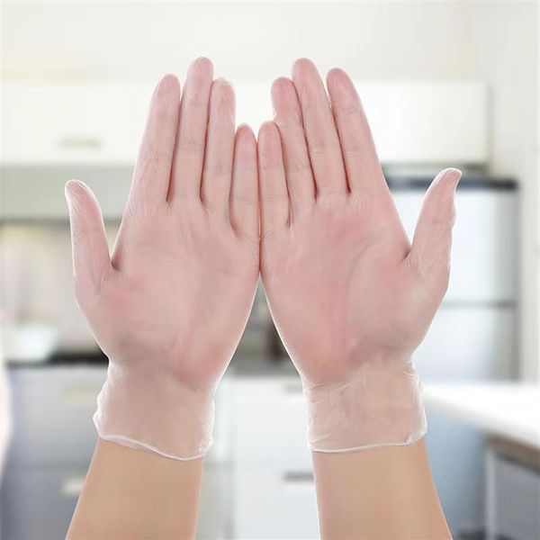 Gants jetables en PVC blanc S M L gants de nettoyage à usage quotidien gants en vinyle jetables poudre maison jardin gant de protection224Y