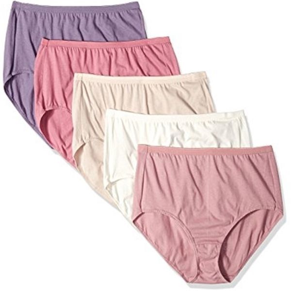 S, M, L, XL, 2XL, 3XL, 4XL, 5XL, 6XL, 7XL Plus Size Slips en coton pour femmes Sous-vêtements pour dames 100% coton 6-pack multi-couleurs 210730