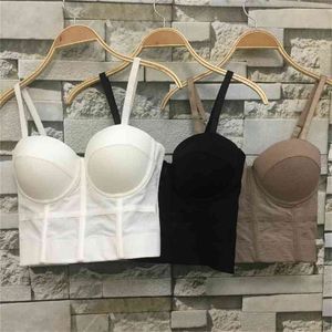 S M L XL 2XL 3XL Moda Malla Push Up Bralet Corsé de mujer Bustier Bra Night Club Party Sexy Recortado Top Chaleco Plus Tamaño AW514 210714